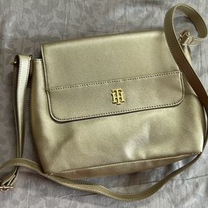 Chic And Spacious Gold Sling Bag