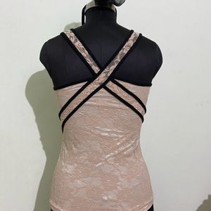 Lace Tank Top (Nude)