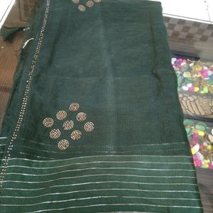 Green Cotton Saree