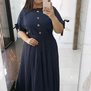 solid Navy blue dress