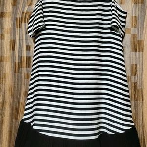 Black And White Strip Line Mini Dress/Summer Wear