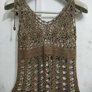 Brown Crochet Top