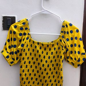 "ONLY" Yellow Polka Dot Top