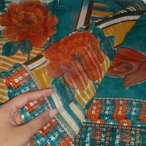 New Multicolored Printed Saree