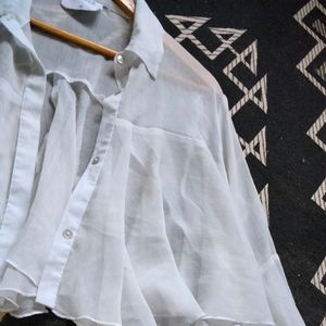 White Ruffle Shrug/Shirt