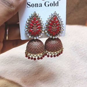 Fashion Gold Plated Austrian Stone Jhumki Earrings