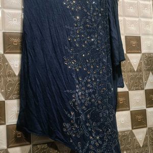 Blue Embroidery Dupatta