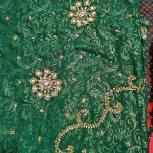 Dark Green Saree