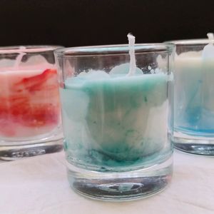 Scented Glass Candles With Marble Design