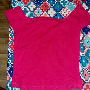 Combo Cute Pink Top With White Embroidered Shorts