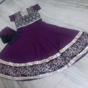 Like New Dark Purple Colour Long Frock.