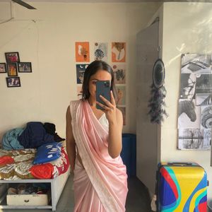 Sari In Two Shades Of Pink