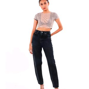 Charcoal Mom Fit Jeans With Free 🎁