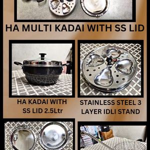 NEWLY DESIGN HARD ANODIZED MULTI KADAI WITH LID