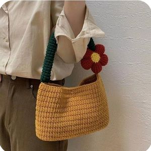 Crochet Flower With Beige Hand Bag