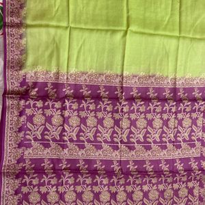 Green n Magenta Saree