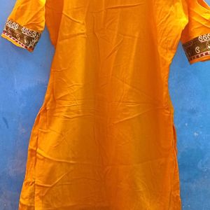 Kurti Combo Stylish Yellow And White