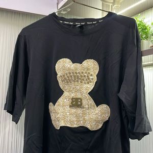 Black Studded Crop Tshirt