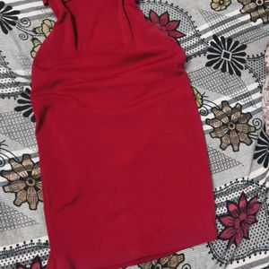 Maroon One Shoulder Ruffle Bodycon Dress