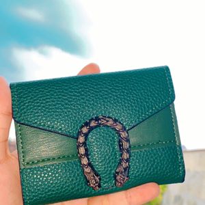 Bottle green wallet for women