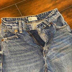 Zara Ripped Flared Jeans, Size Xs