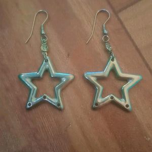 Star Shape Silver Earrings