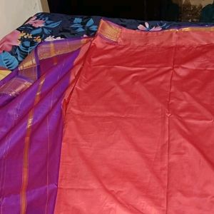 Pure Silk Saree With Stitched Blouse