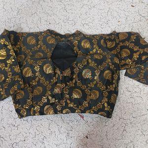 Black Banarsi Golden Blouse