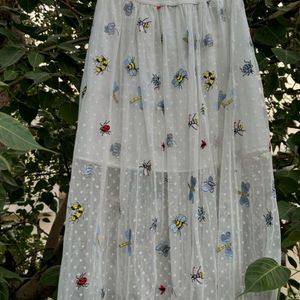 Cute Bugs Embroidered Tulle Skirt