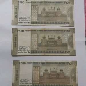 Fancy Number Five Hundred Rs Note Pack Of 3