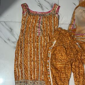 Women Patiya Heavy SUit Kurta Plazo Diwali