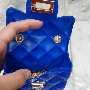 Silicon Mini Sling Bag With Golden Chain