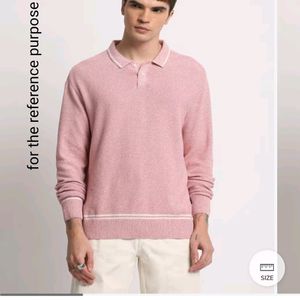 Peach Woolen Tshirt For Men