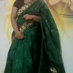 Dark Green Fancy Saree