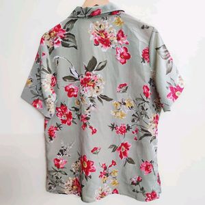 Green Floral Shirt Size-42