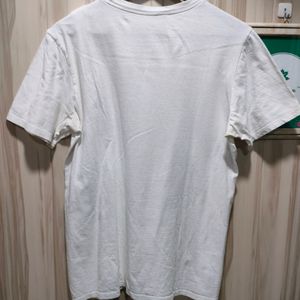 Nike White Athletic Cut Cotton T-Shirt