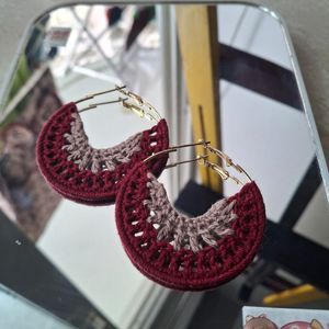 Rare Crochet Hoop Earrings