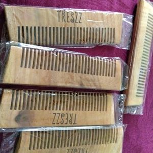 Combo Of 5 Neem Wood Combs For Hair Growth
