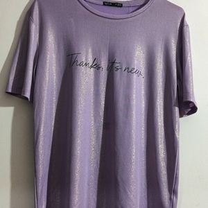 Casual And Party Lavender Shimmery Tshirt