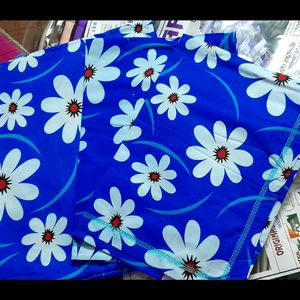 Brand New Blue Floral Double Bedsheet With 2Pillow