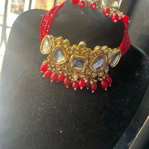 Red Choker Necklace Set