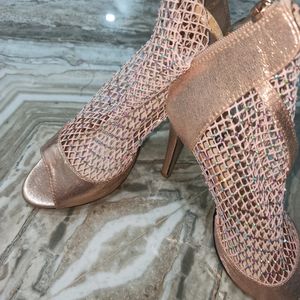 Peach Net High Heels