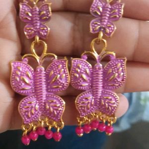 Pink Butterfly Earrings For Girls And Women