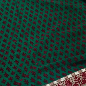 Classic Green And Red Saree