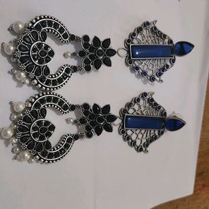 2 Heavy Dangler Feative Ethnic Earrings