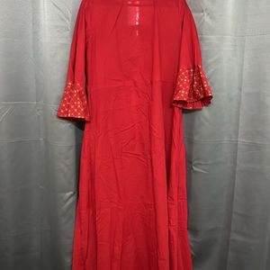 Offer!! Red Kurta With Yolk Design