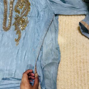 3 Pece Unistrechd Banarsi Dupatta Suit Settings