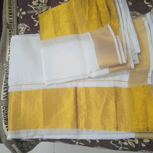 Traditional Kerala Setmundu Saree