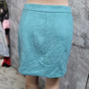 Sea Green Suede Skirt