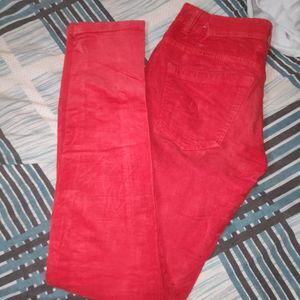 pretty red velvet jeans.